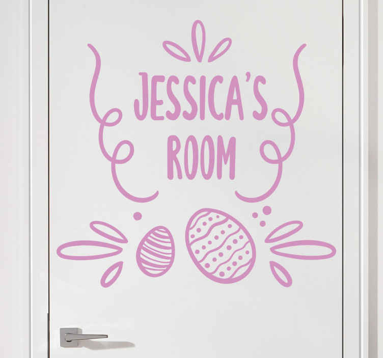 Personalised Easter bedroom door sticker - TenStickers