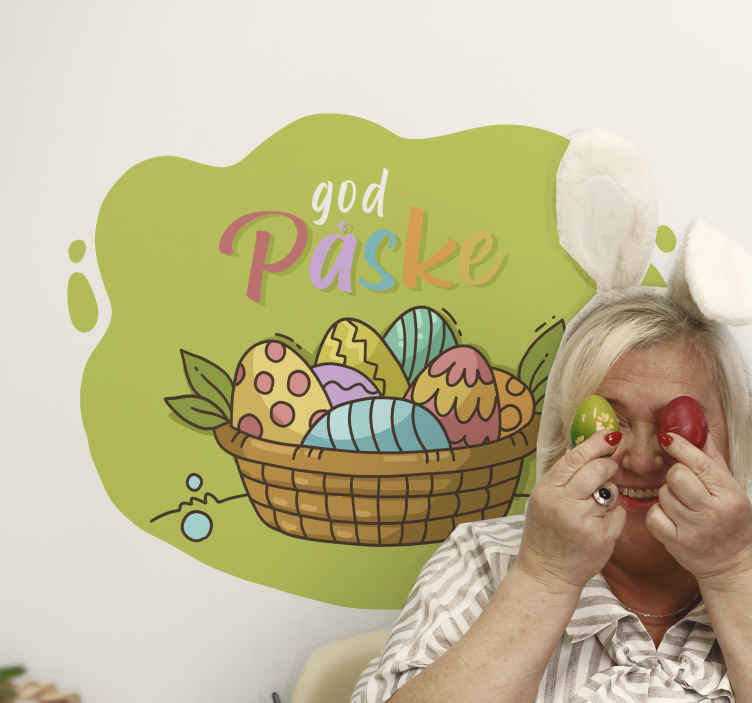 Påskeegg med fargerik tekstoverføringsbilde - Tenstickers