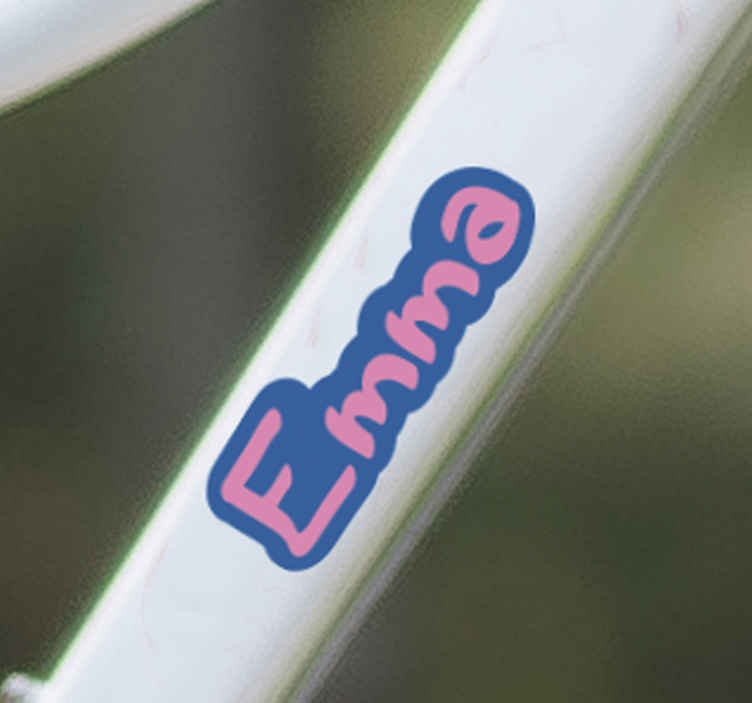 Sticker voor fiets blok naam