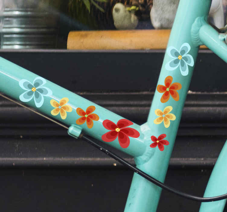 Sticker voor fiets bloem pack