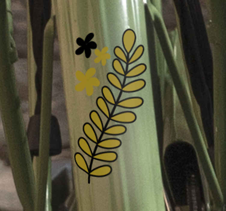 Pegatina para bicicleta Planeta y flor - pegatinas vinilo