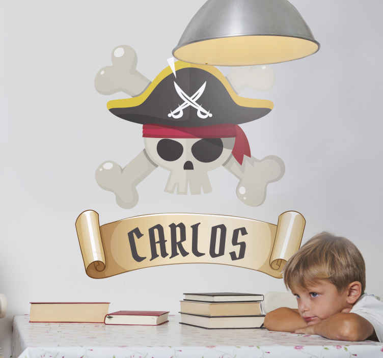 Vinilo infantil sombrero pirata - TenVinilo