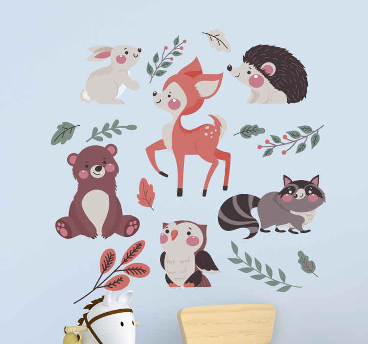 Stickers petits animaux foret