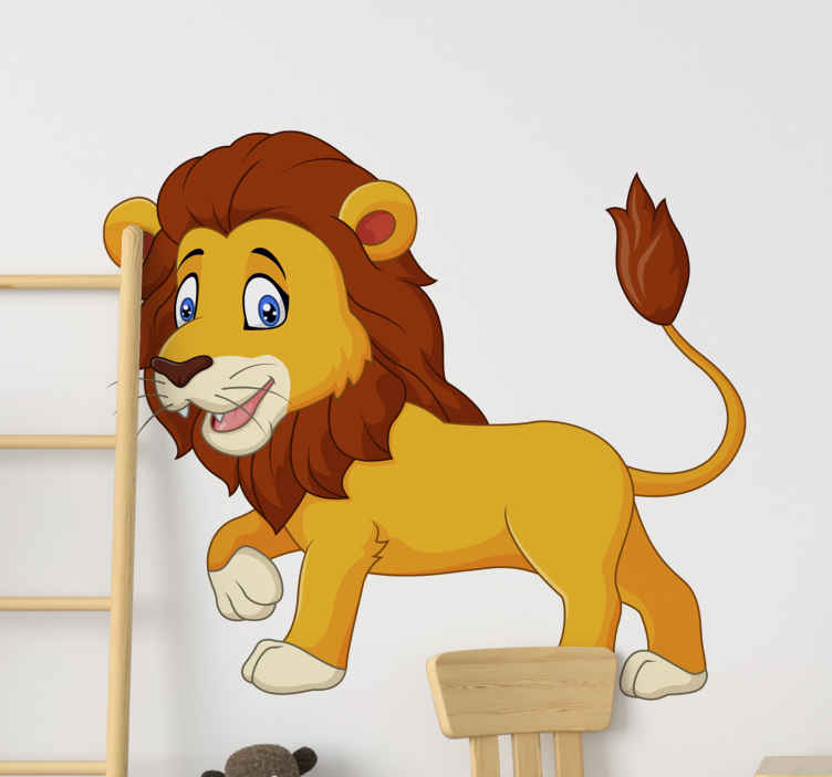 Sticker mural animal sauvage lion coloré - TenStickers