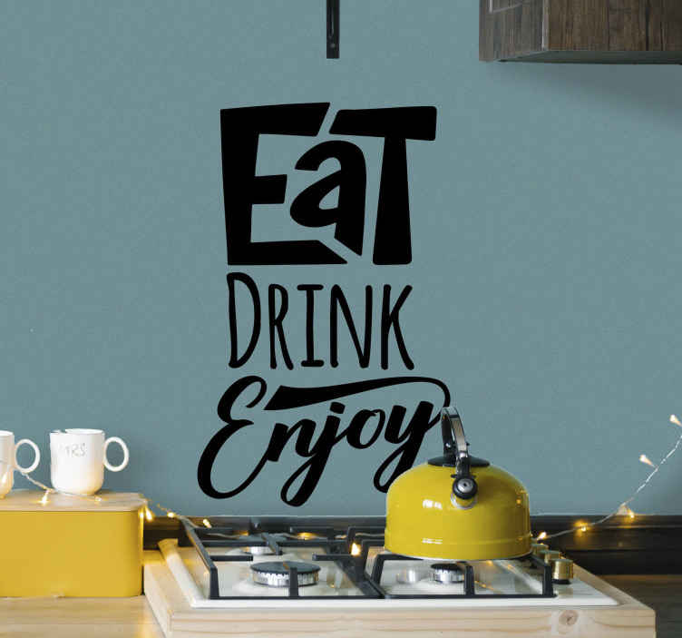 Eat Drink Enjoy Small Wall Art Decal Sticker