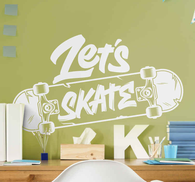 let's skate lettering window decal TenStickers