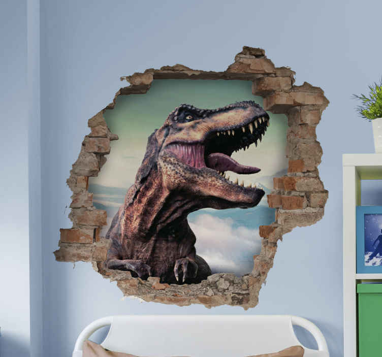 Dinossauro realista e elegante em tapete de animal de fundo preto -  TenStickers