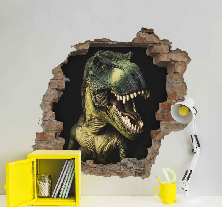 Vinilo de dinosaurios 3D con T-Rex - TenVinilo