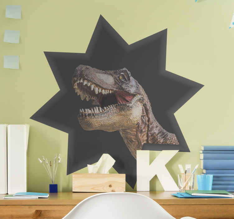 Autocolantes de dragões e dinossauros Dinossauro realista rompend -  TenStickers