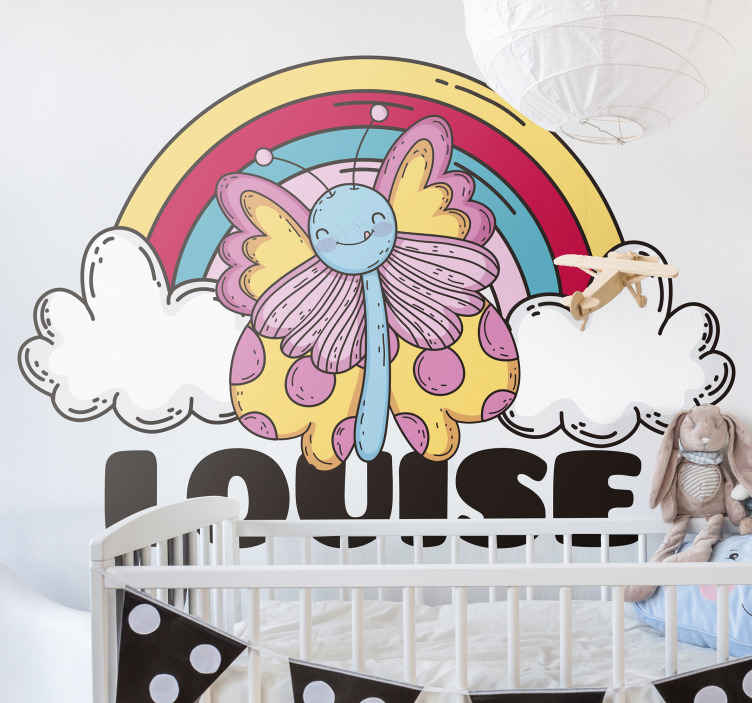 Sticker bébé motif de papillon fantaisiste - TenStickers