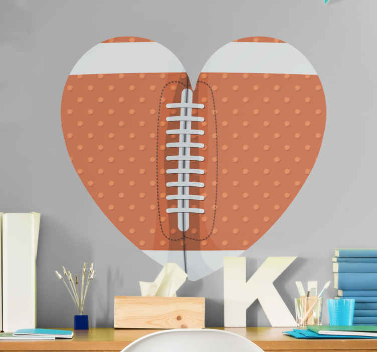 TenStickers - Aufkleber und Wandtattoos Rugby Aufkleber Rugby herz