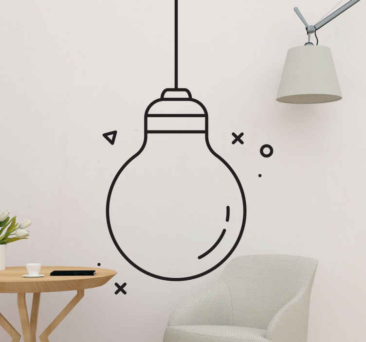 Hanging Lightbulbs and Brain science wall sticker - TenStickers