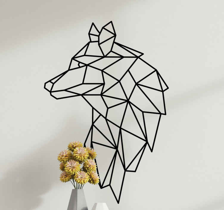 Vinilo decorativo de animal salvaje Lobo de origami - TenVinilo