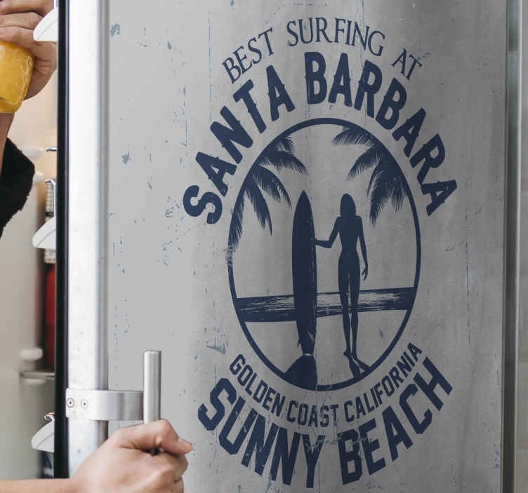 Santa Barbara stamp fridge sticker - TenStickers