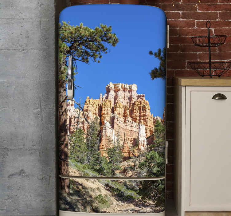 Sticker frigo vue naturelle ciel bleu - TenStickers