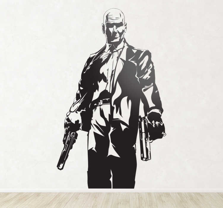 Sticker jeu video hitman monochrome