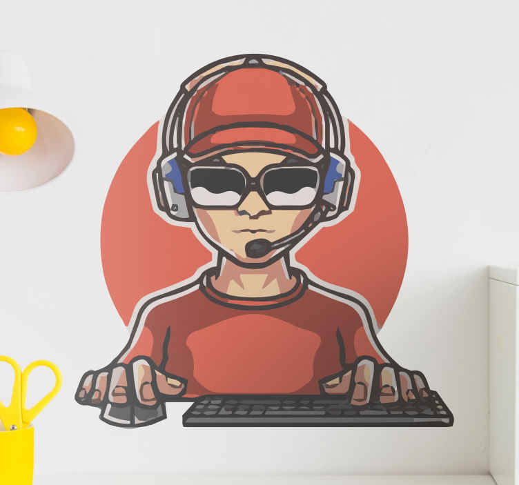 Oyuncular maskot logo playstation çıkartması - TenStickers