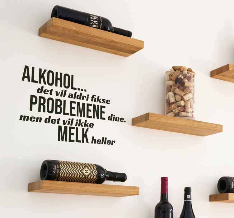 Morsomme kjøkken tekst alkohol wallstickers sitater - Tenstickers