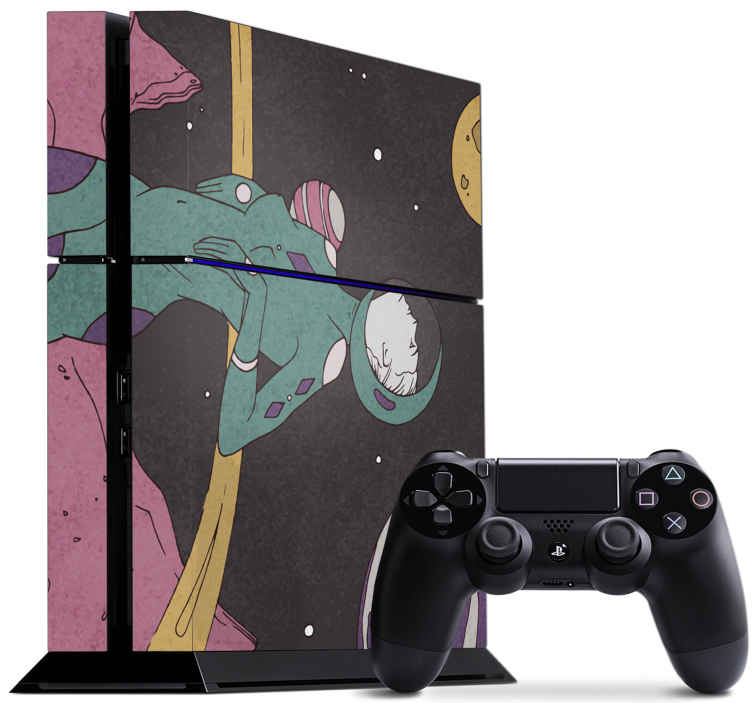 Autocollant PS4 fille de l'espace - TenStickers