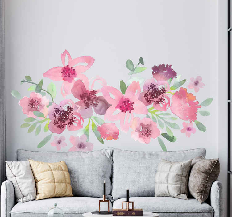 Flower Vinyl Wall Sticker Pretty Transfer Floral Home Decor Decal Graphic Mural 