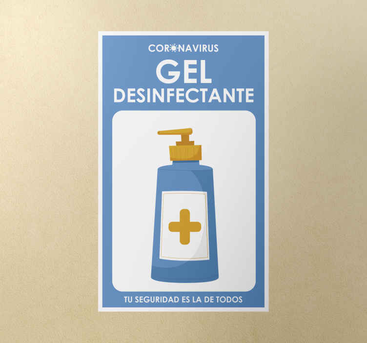Pegatina advertencia gel tu seguridad es de todos - vinilo para baños