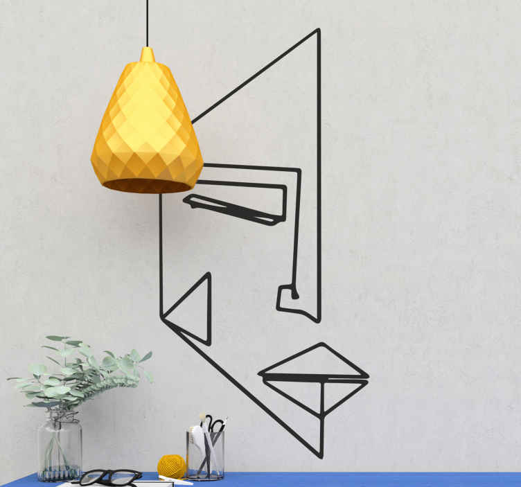 Stickere locuri față geometrică abstractă - TenStickers
