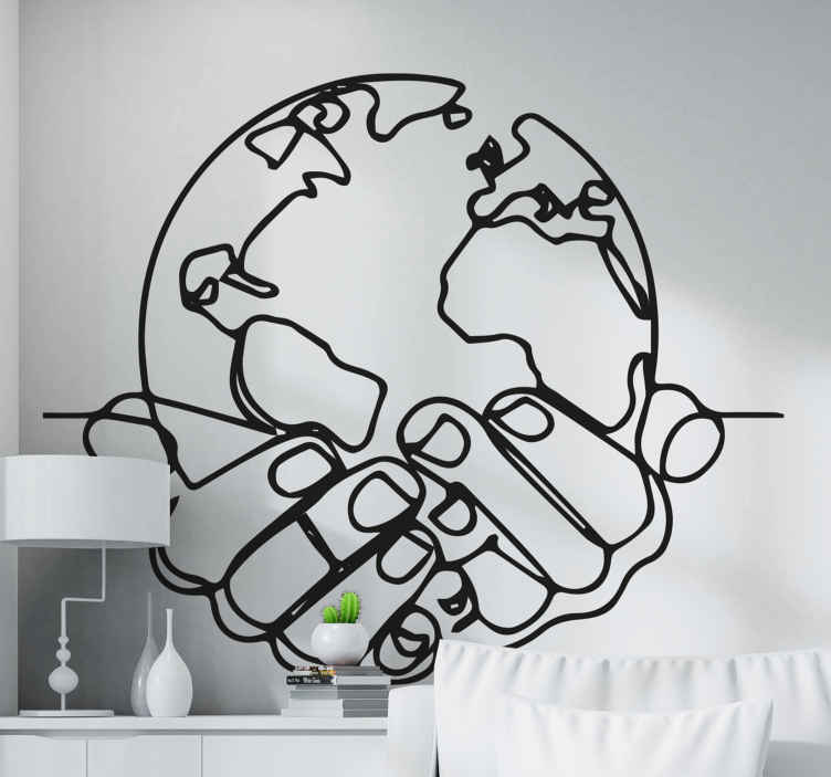 Autocollants Muraux Ampoule carte du monde Cool Bureau Art Décalques Vinyle Chambre Home Decor