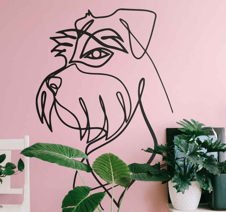 Minimalista schnauzer macska matrica - TenStickers