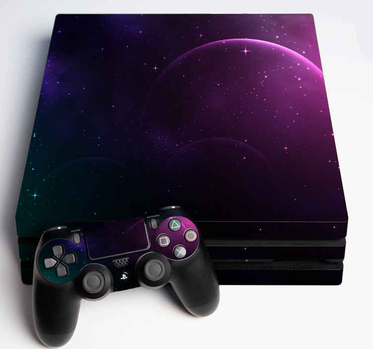 2 X PAD SKINS PLAYSTATION 4 CONSOLE STICKER SPACE STARS GALAXY PLANETS SKIN 