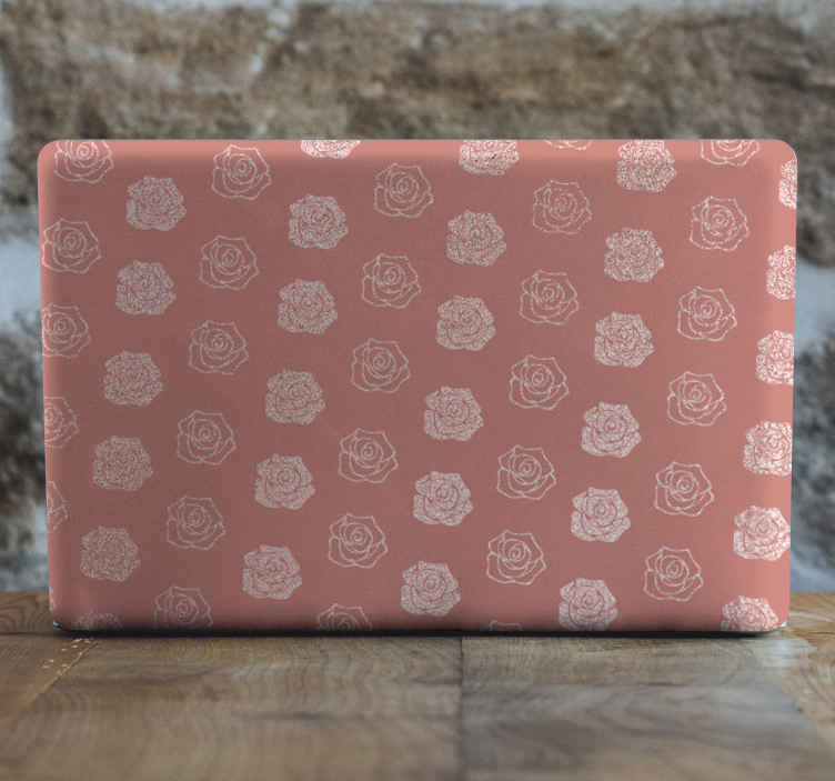 Laptop skin with elegant rose design - TenStickers