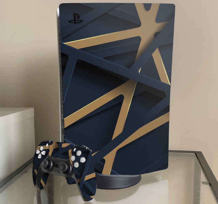 Abstract lines through each other Playstation 5 sticker - TenStickers