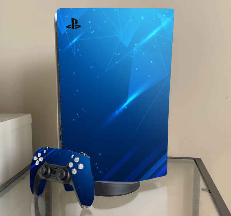 Modern soft blue watercolor Playstation 5 decal - TenStickers
