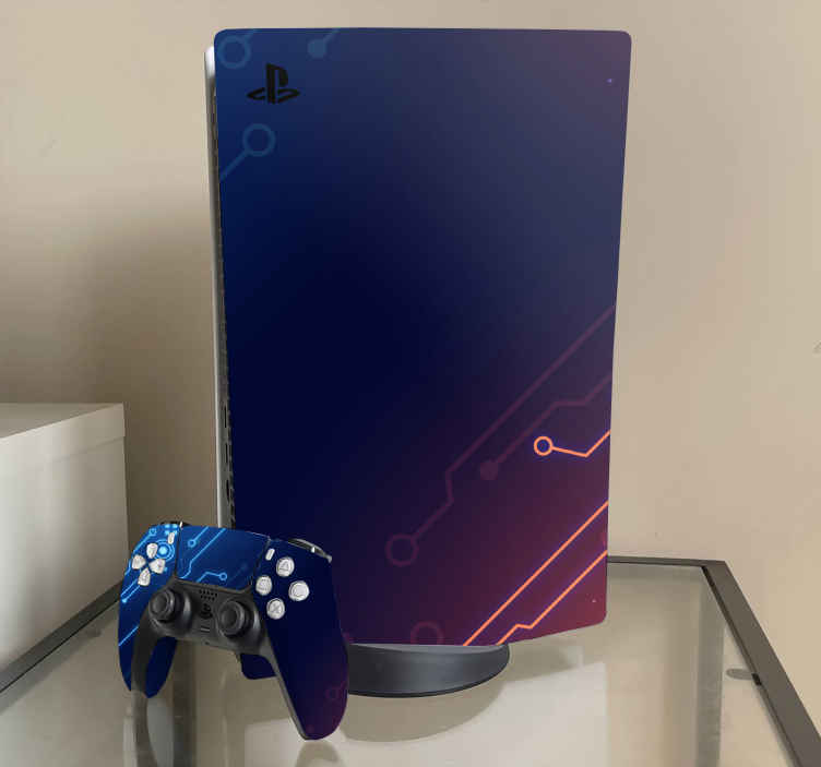 Modern soft blue watercolor Playstation 5 decal - TenStickers