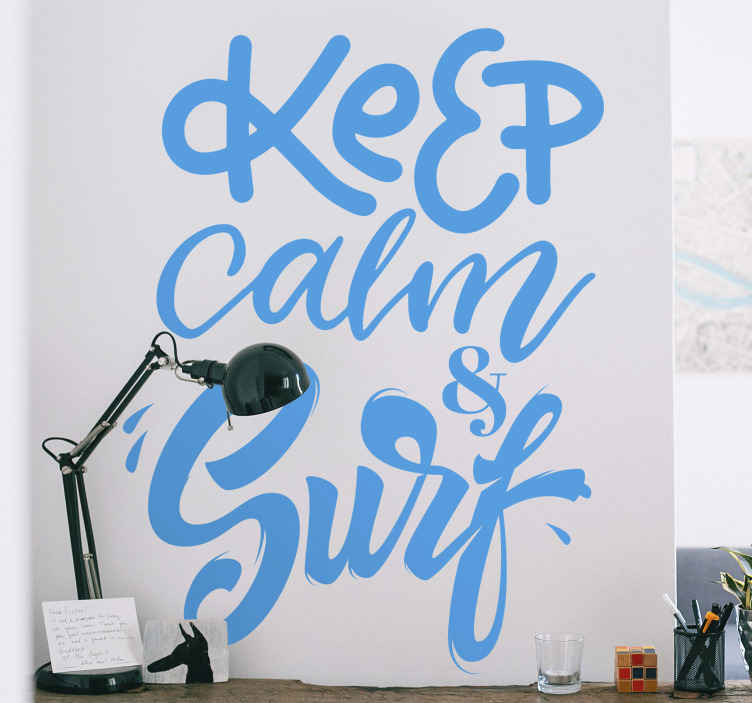 Sticker événement restez calme et surfez - TenStickers