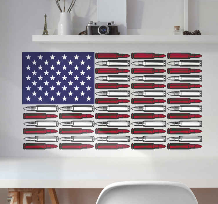 Marine avec drapeau américain Mur Vinyl Autocollant U.S