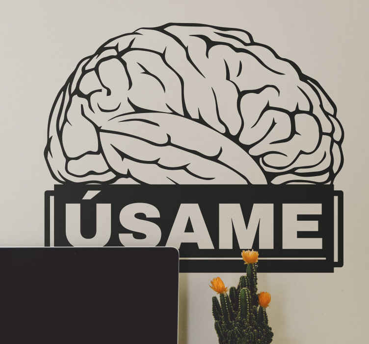 Vinilos frase usa el cerebro - TenVinilo