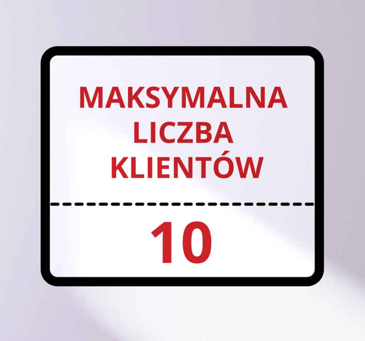 Naklejka na ścianę Covid-19 Maksymalna liczba - TenStickers