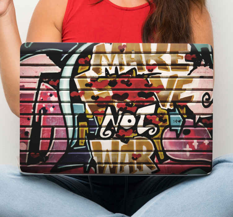 Sticker pour ordinateur faites l'amour pas la guerre - TenStickers