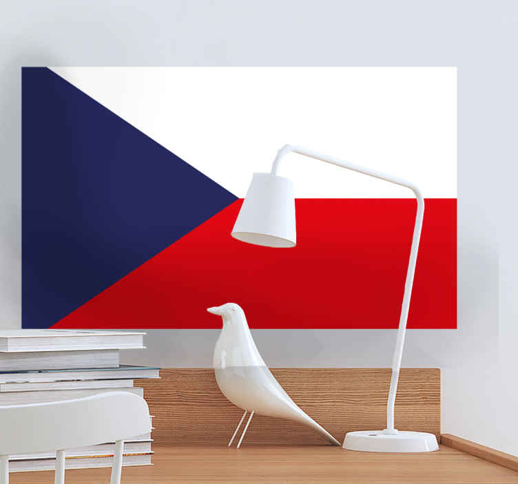česká vinylová nálepka s realistickou vlajkou - TenStickers