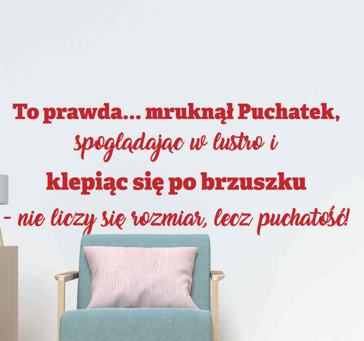 Naklejka ścienna Cytat Nie Gruby Ale Puszysty Tenstickers 8410