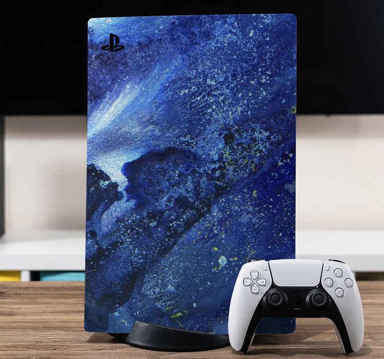 Синие матовые наклейки для playstation 5 - TenStickers