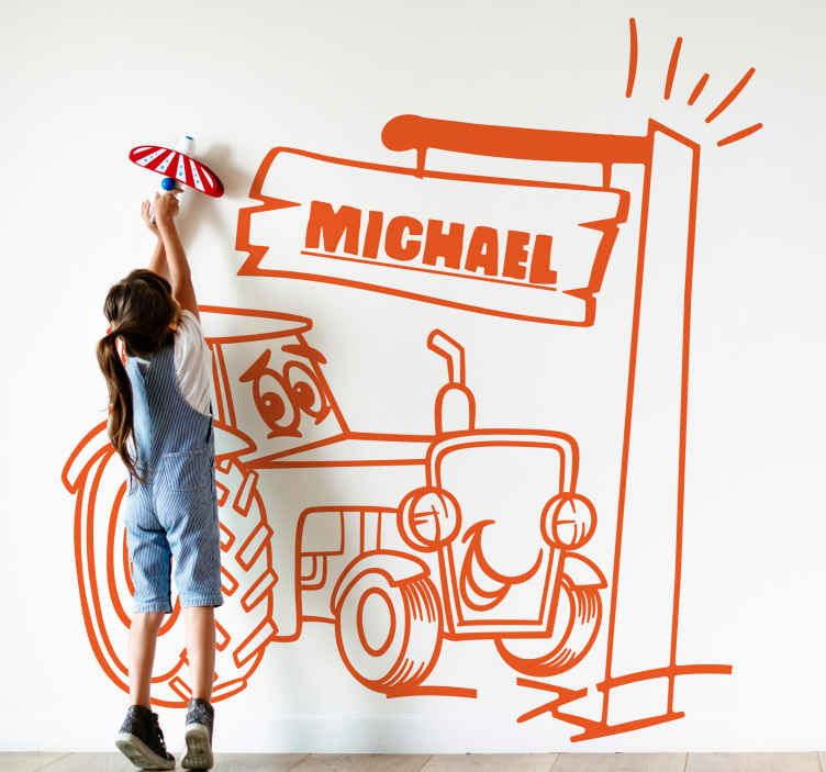 Wall stickers for kid playful tractor scene - TenStickers