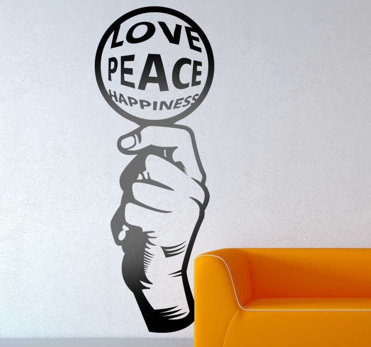 Vinilo Decorativo Love Peace Happiness Tenvinilo 0988