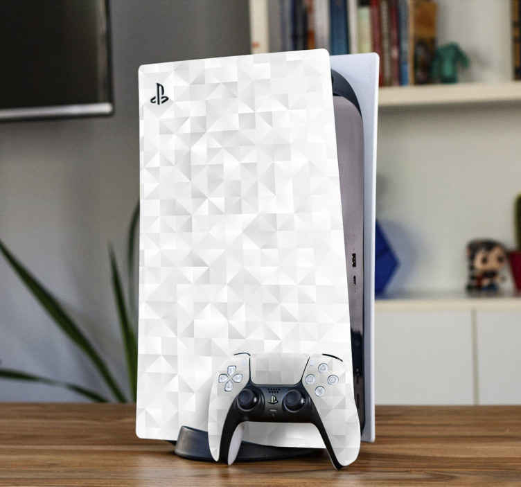 Grey geometric background Playstation 5 decal TenStickers
