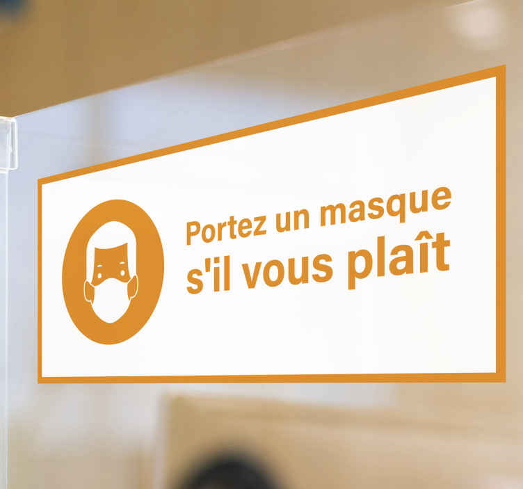 Sticker Porter un masque s'il vous plaît - TenStickers