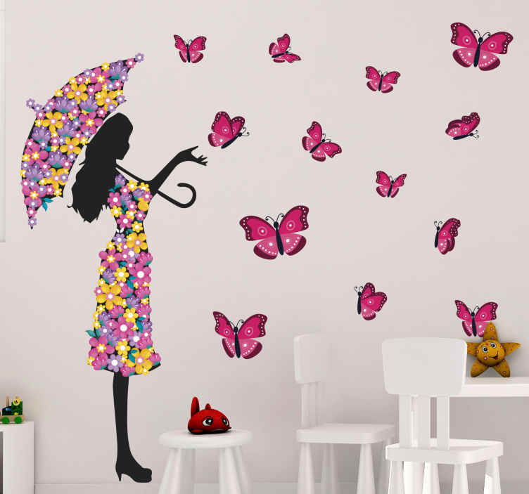 Pink Eye Butterfly Bedroom Wall Stickers Home Living Room Decors Decals Decal