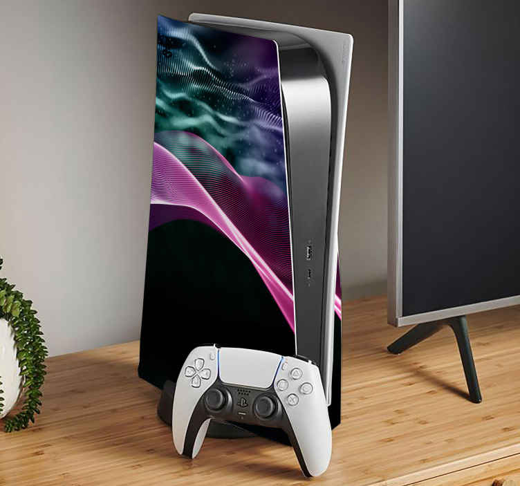абстрактные волны playstation 5 наклейка - TenStickers