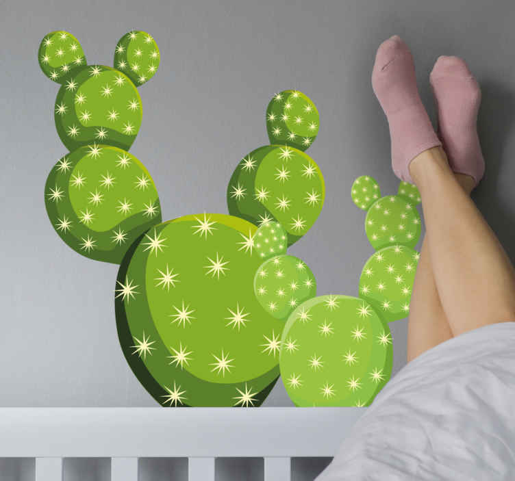 Plantas Vinil Cacto infantil com famingo e chuva - TenStickers