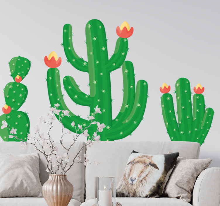 Plantas Vinil Cacto sóbrio ralístico - TenStickers