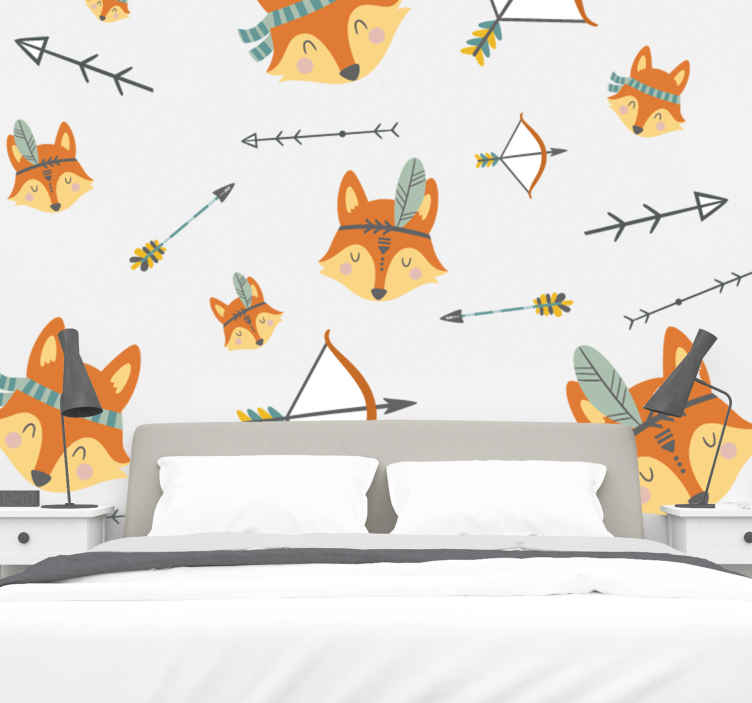 Sticker animal de compagnie visages de renards heureux - TenStickers